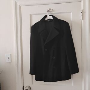 Elegant Women's Black Pea Coat